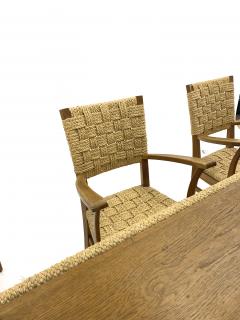 Audoux minet genuine oak and hay rope set of 6 arm chairs