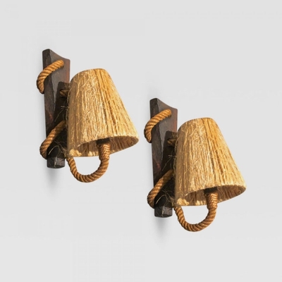 Audoux Minet rare pair of rope sconces 