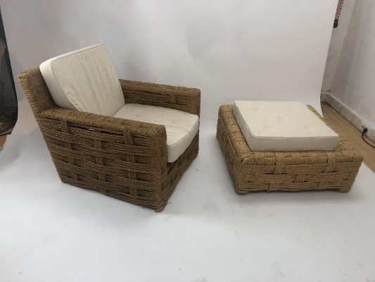 Audoux & Minet rarest lounge chair and  ottoman