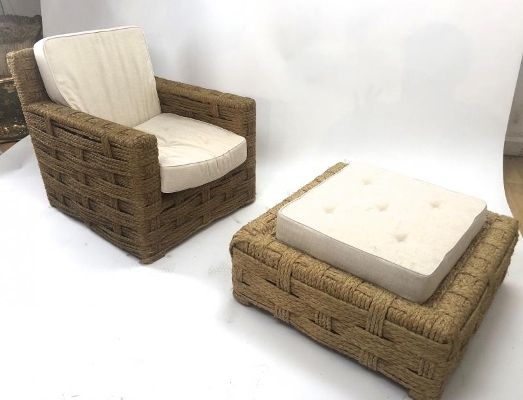 Audoux & Minet rarest lounge chair and  ottoman