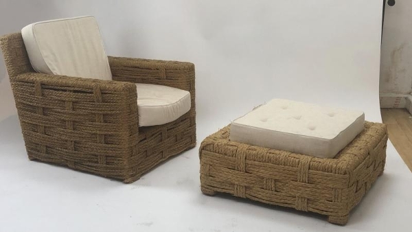 Audoux & Minet rarest lounge chair and  ottoman