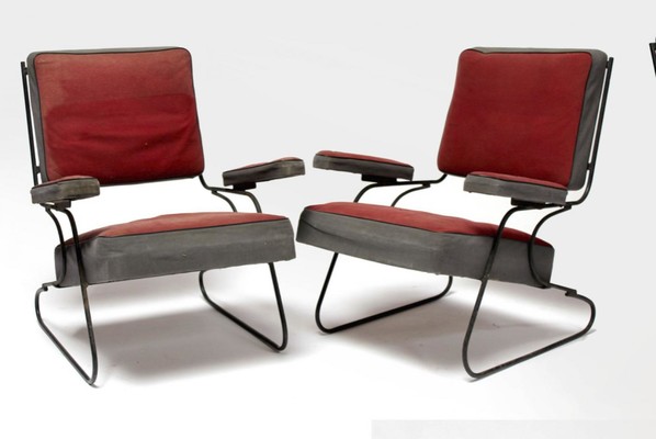 Awesome fifties set of 4 arm chairs in genuine vintage condition