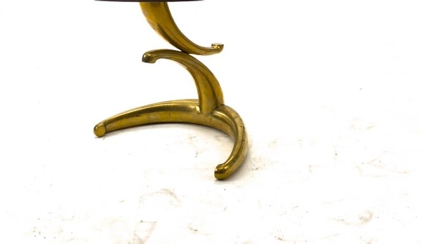 Awesome pair of gold bronze banana shaped table lamps