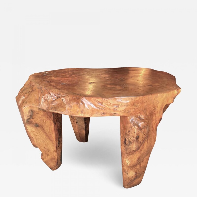 Awesome Tree trunk sturdy solid organic brutalist coffee table