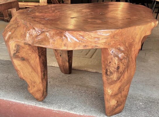 Awesome Tree trunk sturdy solid organic brutalist coffee table