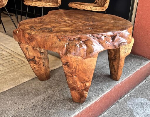 Awesome Tree trunk sturdy solid organic brutalist coffee table