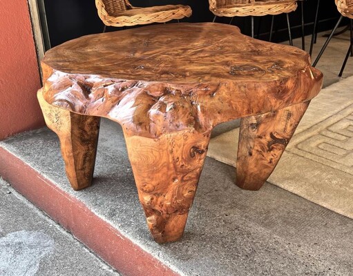 Awesome Tree trunk sturdy solid organic brutalist coffee table