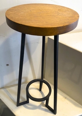 Bauhaus modernist french blond wood pair of side tables