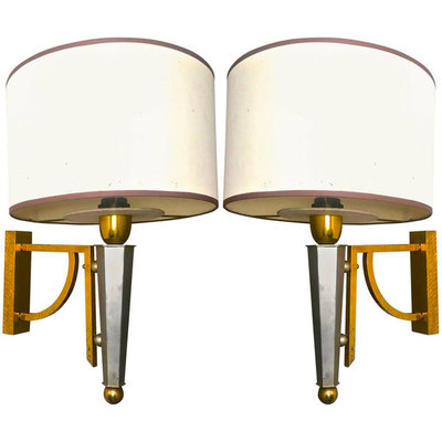 Big Gold Bronze Nickel Sconces