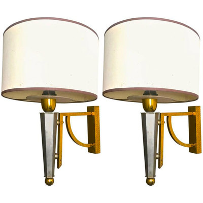 Big Gold Bronze Nickel Sconces