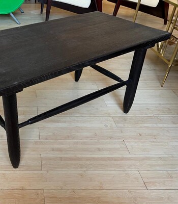 Black sand blasted oak organic coffee table