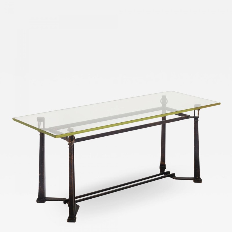 Blasset et Gugarry refined Neo classical coffee table with glass 