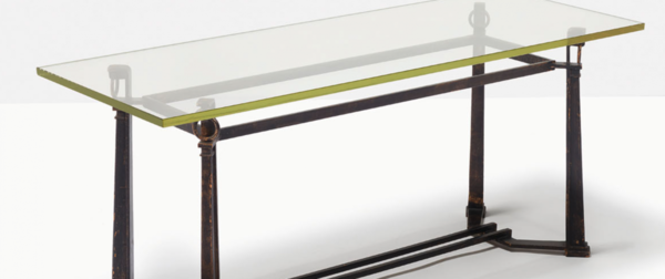 Blasset et Gugarry refined Neo classical coffee table with glass 