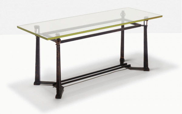 Blasset et Gugarry refined Neo classical coffee table with glass 