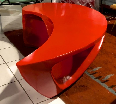 Boomerang shaped red abstract coffee table