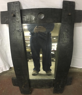 Brutalist French Oak Mirror