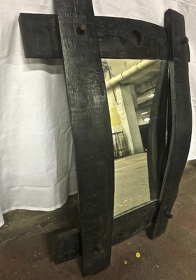 Brutalist French Oak Mirror