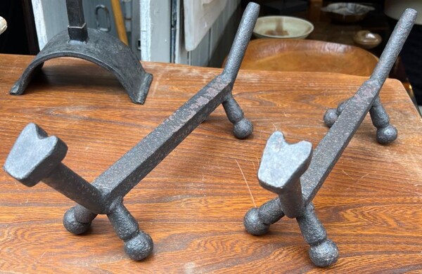 cat shaped witty pair of andirons