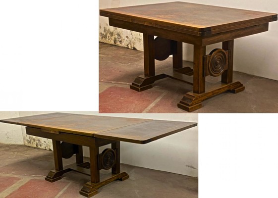 Charles Dudouyt extensible solid wood dinning table