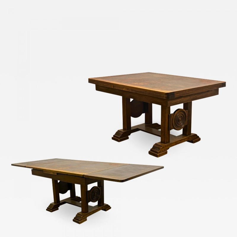 Charles Dudouyt extensible solid wood dinning table