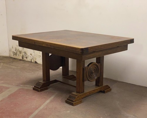 Charles Dudouyt extensible solid wood dinning table