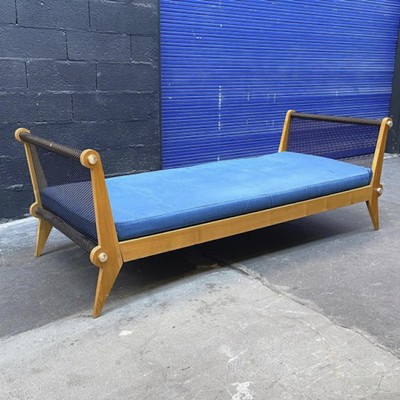 Charles Ramos superb metal perforated side and wood day bed