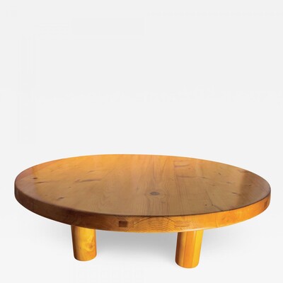 charlotte Perriand for Les Arcs blond pine sturdy coffee table