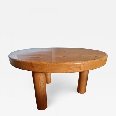 Charlotte Perriand rare small solid pine les arcs coffee table