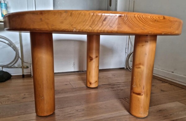 Charlotte Perriand rare small solid pine les arcs coffee table