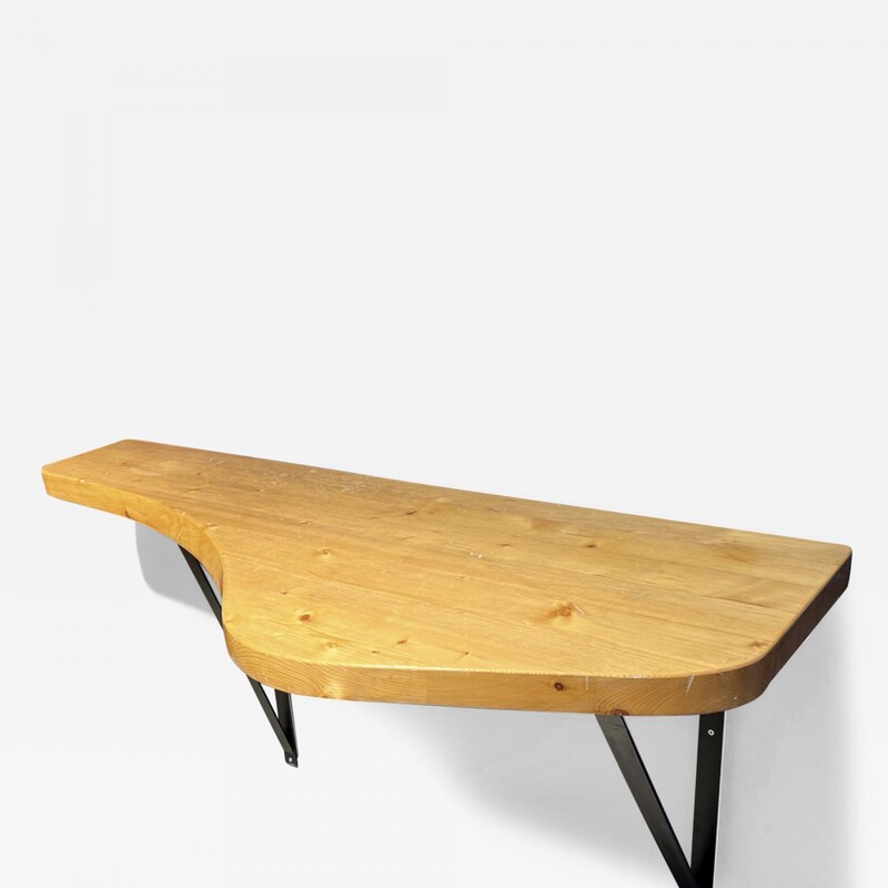 Charlotte Perriand rare solid pine les arcs wall console - console - Tables  - Galerie Andre Hayat