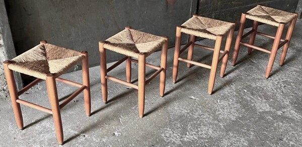 Charlotte Perriand set of 4 Bauche stools
