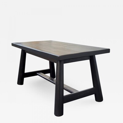 Charlotte Perriand style awesome black tinted sturdy table