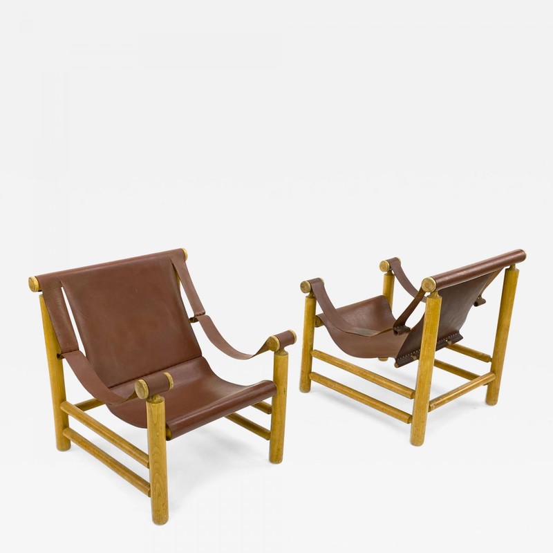 Charlotte Perriand style awesome design pair of safari chairs