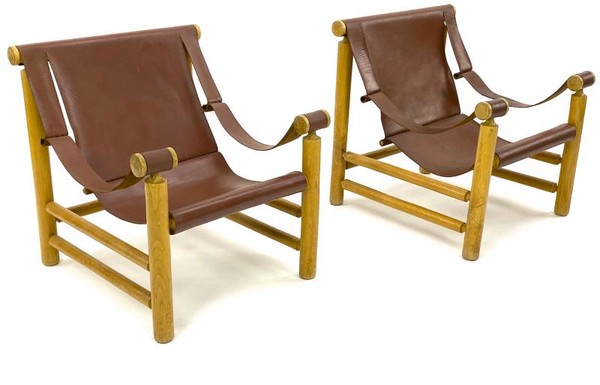 Charlotte Perriand style awesome design pair of safari chairs