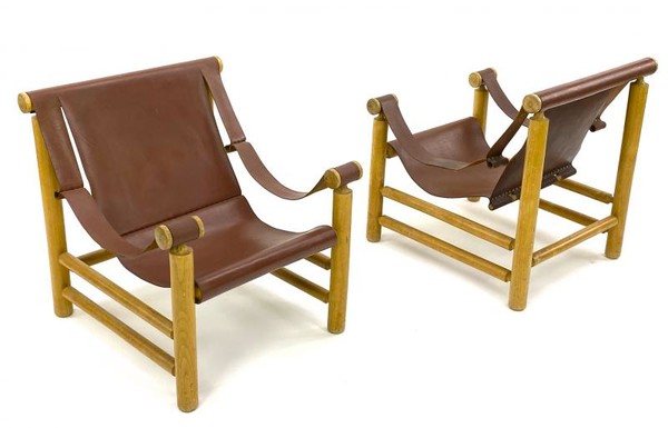 Charlotte Perriand style awesome design pair of safari chairs