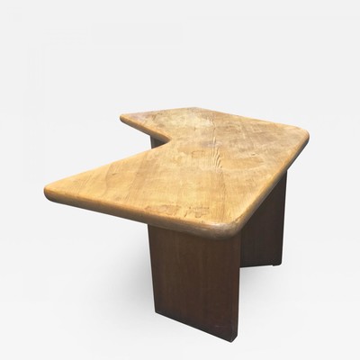 Charlotte Perriand vintage brutalist pine forme libre desk