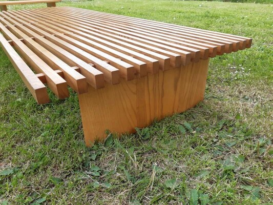 Charlotte Perriand vintage long bench model 