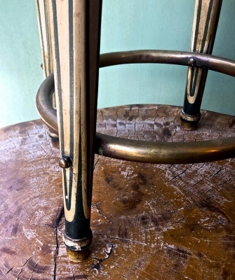 charming painted wood french 1920 art deco high stool