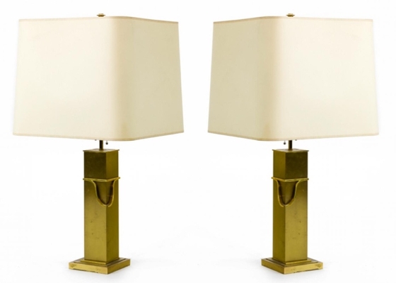 Classy pair of gold bronze table lamp