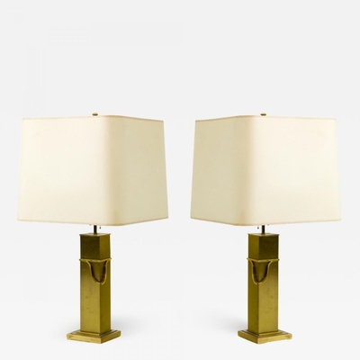 Classy pair of gold bronze table lamp