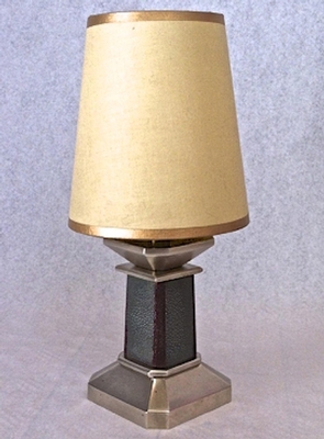 Clement Rousseau attributed Pair of Silvered Bronze Galuchat Lamp