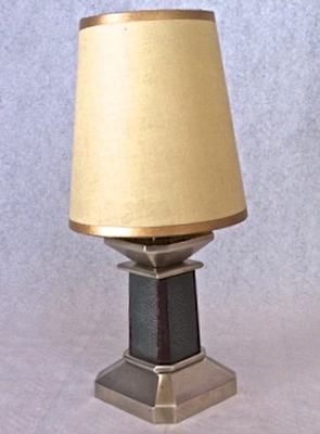 Clement Rousseau attributed Pair of Silvered Bronze Galuchat Lamp