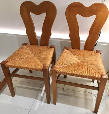 Colette Gueden Attributed charming riviera style pair of chairs