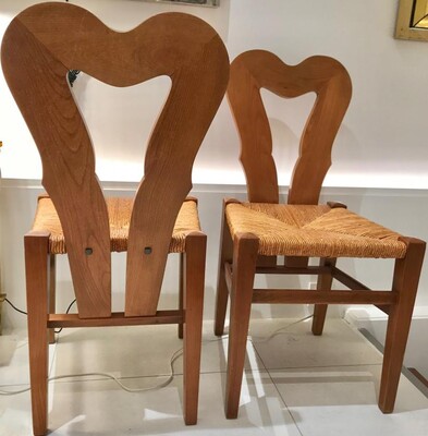 Colette Gueden Attributed charming riviera style pair of chairs