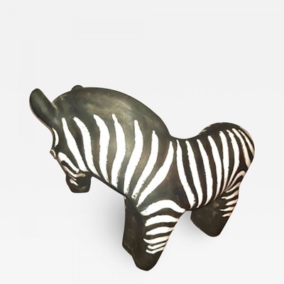 Colette Gueden for Primavera rarest big Zebra ceramic sculpture