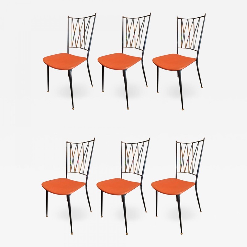 Colette Gueden for Primavera set of six dinning chairs