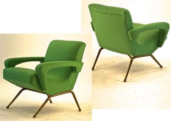 Danish modern pair of comfy chairs