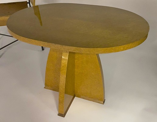 DIM modernist Art Deco oval Bird eye refined coffee table