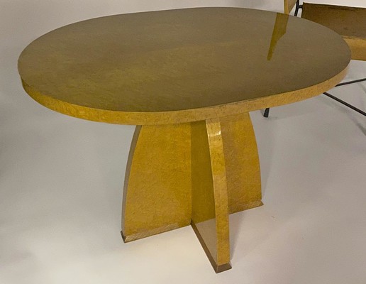 DIM modernist Art Deco oval Bird eye refined coffee table