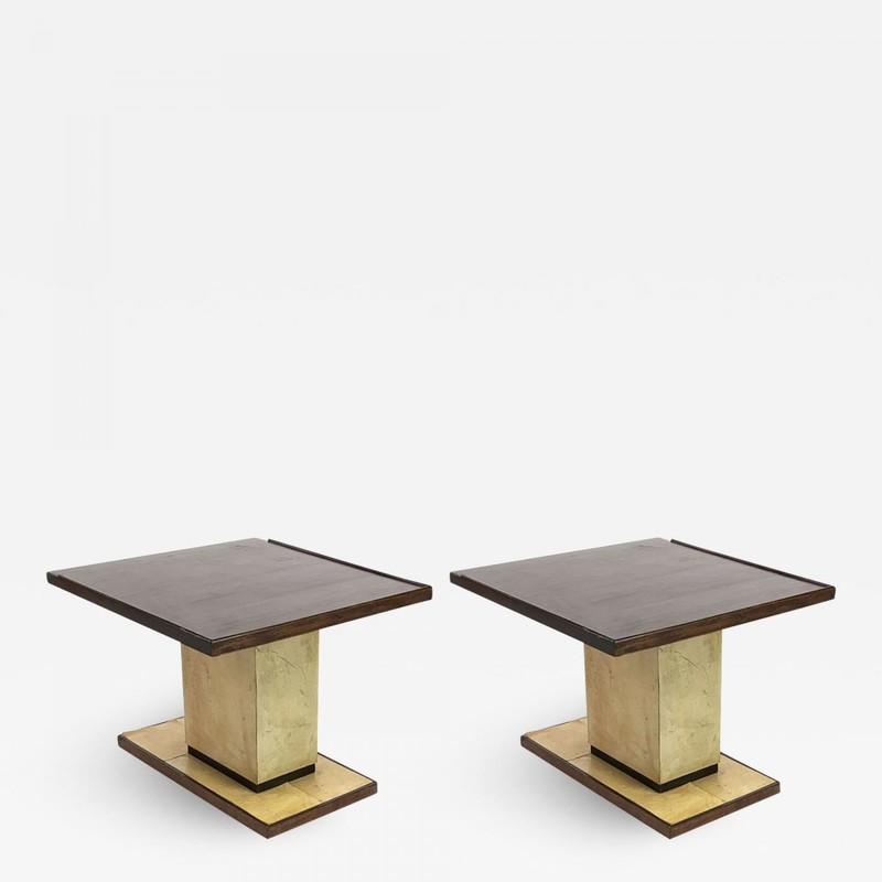 Dupre Lafon pair of makassar and parchemin side table